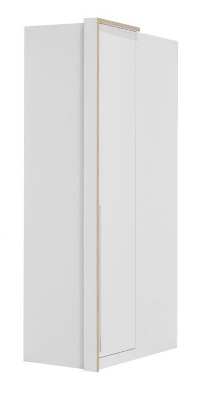 Armoire à portes battantes / Armoire d'angle Cerdanyola 04, Couleur : Chêne / Blanc - Dimensions : 216 x 106 x 56 cm (H x L x P)