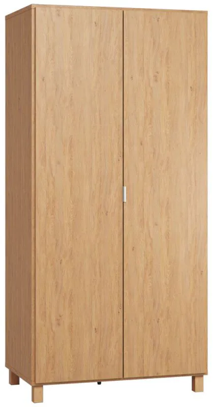 Armoire penderie Averias 13 | Chêne clair | 195 x 93 x 57 cm | LED & Soft Close