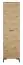 Armoire Pandrup 01, Couleur : Chêne - Dimensions : 200 x 55 x 34 cm (H x L x P), avec 1 porte et 2 compartiments