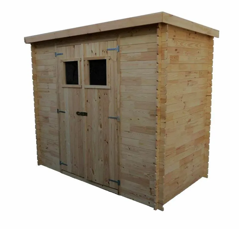 Petite Bois-Cabane à outils - 1,3 x 2 mètres - en bois / Madriers - incl. carton de toit asphalté - toit à deux pentes Abbildung