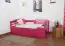 Lit simple / Lit fonctionnel "Easy Premium Line" K1/h/s incl. 2ème couchette et 2 panneaux de recouvrement, 90 x 200 cm hêtre massif rose
