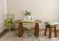 Table basse en pin massif couleur chêne 005 - Dimensions 60 x 92 x 67 cm (H x L x P)