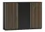 Commode Cikarang 01, Couleur : Noir / Chêne - Dimensions : 100 x 140 x 40 cm (H x L x P)
