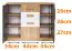 Commode Valbom 06, Couleur : Chêne Riviera / Blanc / Graphite - Dimensions : 91 x 120 x 40 cm (H x L x P), avec 2 portes, 4 tiroirs et compartiments