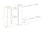 Elégant mur de salon Balestrand 92, Couleur : Blanc / Chêne wotan - dimensions : 180 x 330 x 40 cm (h x l x p), avec fonction push-to-open