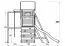 Tour de jeux S7B avec toboggan ondulé, balançoire double, bac à sable, mur d'escalade, barre fixe et échelle de corde - Dimensions : 490 x 380 cm (l x p)