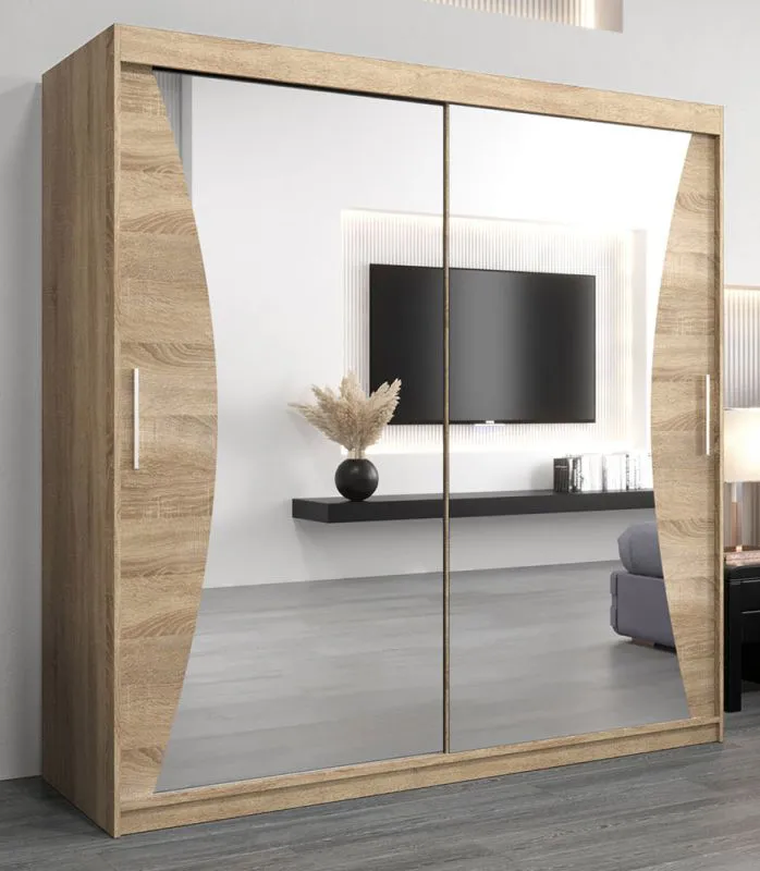 2 mètres de large Armoire avec 2 portes | Couleur: Chêne Sonoma Abbildung