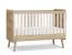 Chambre de bébé - Lit à barreaux / Lit bébé / Couleur : Beige / Chêne Cremona / Surface de couchage : 70 x 140 cm / Bords ABS / Chambre d'enfant / Réglable en hauteur 3 fois