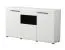 Buffet Idos 02 | 3 portes, 1 tiroir, 8 niches | Blanc brillant & noir | 96,5 x 173 x 41,5 cm