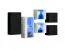 Set sobre d'armoires / Vitrines suspendues Volleberg 102, Couleur : Noir / Blanc - dimensions : 80 x 150 x 25 cm (h x l x p), avec fonction push-to-open