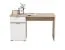 Bureau Sonomi 01 | Chêne Sonoma / Blanc | 1 tiroir, 1 porte, 2 niches | Poignées grises | 75,5 x 130 x 50 cm