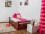 Lit pour enfants / lit de jeune "Easy Premium Line" K1/1h incl. 2ème couchette et 2 panneaux de recouvrement, 90 x 200 cm hêtre massif, couleur cerisier
