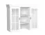 Rehausse de vitrine pour commode Sentis, Couleur : Pin blanc - 97 x 128 x 40 cm (h x l x p)