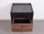 Table de nuit Mairenke 12, Couleur : Noyer / Noir mat - Dimensions : 50 x 42 x 40 cm (H x L x P)