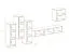 Mur de salon Balestrand 203, Couleur : Chêne Wotan / Blanc - Dimensions : 160 x 330 x 40 cm (H x L x P), avec 14 compartiments