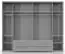 Armoire à portes battantes / penderie Siumu 35, Couleur : Blanc / Blanc brillant - 224 x 272 x 56 cm (H x L x P)