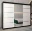 Armoire à portes coulissantes Jan 06B avec miroir | Noir / Blanc mat | 200 x 250 x 62 cm