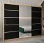 Armoire à portes coulissantes / Penderie Jan 06B avec miroir, Couleur : Chêne de Sonoma / Wengé - Dimensions : 200 x 250 x 62 cm ( H x L x P)