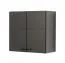 Armoire suspendue Plina 02, Couleur : Blanc / Noir / Noir mat, deux portes, protection des bords ABS, design moderne, deux compartiments, dimensions : 57 x 60 x 30 cm, pour cuisine