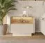 Table de chevet / Couleur : Beige / Chêne Cremona / 1 tiroir / incl. éclairage LED / 1 compartiment / 53 x 40 x 43 cm / Fonction Push-to-open / Table de chevet / Pour chambre à coucher