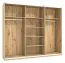 Armoire penderie 3 portes coulissantes Crina 10 | Espace optimisé | Chêne Artisan/Noir | Miroir | 224 x 262,5 x 65,5 cm