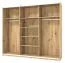 Armoire penderie 3 portes coulissantes Crina 10 | Espace optimisé | Chêne Artisan/Noir | Miroir | 224 x 262,5 x 65,5 cm