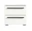 Table de chevet avec deux tiroirs Banat 11, Couleur : Blanc / Blanc brillant, protection des bords ABS, dimensions : 42,5 x 44,5 x 33,5 cm, facile à combiner, poignées : Métal