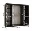 Armoire à portes coulissantes Ortler 13 | 2 mètres | 10 compartiments | 2 penderies | Noir | Portes en verre fumé