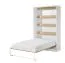 Lit escamotable vertical | Lit pliant | Lit mural | Surface de couchage 120 x 200 cm | Lit simple | Couleur : chêne / blanc / noir | Sommier à lattes inclus | 3 étagères | Nalut 08