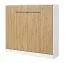 Lit escamotable horizontal | sommier à lattes inclus | surface de couchage 160 x 200 cm | lit pliant | lit mural | lit double | couleur : chêne / blanc / noir | 2 tablettes | Nalut 13