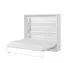 Lit escamotable horizontal | sommier à lattes inclus | surface de couchage 160 x 200 cm | lit pliant | lit mural | lit double | couleur : blanc | 2 tablettes | Nalut 13