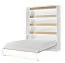 Lit escamotable vertical | sommier à lattes inclus | surface de couchage 160 x 200 cm | lit pliant | lit mural | lit double | couleur : chêne / blanc | 3 étagères | Nalut 10