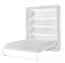 Lit escamotable vertical | sommier à lattes inclus | surface de couchage 160 x 200 cm | lit pliant | lit mural | lit double | couleur : blanc | 3 étagères | Nalut 10