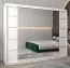 250 cm de large Armoire à portes coulissantes avec 10 casiers et 3 portes | Couleur: Blanc | Laminée Abbildung