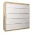 Armoire à portes coulissantes / Penderie Jan 05A, Couleur : Chêne de Sonoma / Blanc mat - Dimensions : 200 x 200 x 62 cm ( H x L x P)