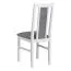Chaise réversible en hêtre massif blanc, rembourrage gris, coussin en mousse T-25 pour un grand confort, matériau durable, bois robuste