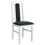 Chaise de salle à manger Madohn en hêtre blanc, style classique traditionnel, assise rembourrée confortable en gris foncé, rembourrage en mousse T-25