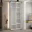 Armoire à portes coulissantes Tharo en blanc/noir, 235,2 x 100 x 45 cm, étagères, beaucoup d'espace de rangement, convient aussi pour le salon, anti-poussière