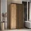 Armoire à portes coulissantes Tharo 1,4 m | Chêne | Grand espace de rangement | Poignées métal noir | Pour salon ou chambre