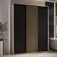 Armoire Mina blanc et chêne | Portes coulissantes | Grand volume de rangement | Poignées métal noir | 235,2 x 200 x 60 cm
