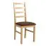 Chaise de salle à manger Koknese | Coussin en mousse T-25 | Tissu brun | Bois de hêtre finition chêne | Hauteur d’assise 47 cm