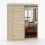 Armoire de 1,6 mètre de large / Penderie à portes coulissantes avec miroir / Artisan / Galtee 10 / 195 x 160 x 61 cm / 2 portes / 6 compartiments / Unicolore