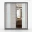 Armoire penderie coulissante 2 m avec miroir | Gris-Blanc | Gorski 35 | 218 x 203 x 61 cm | 2 portes, 6 compartiments