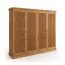 Armoire / Pin finlandais massif / Poignées : Argent vieilli / Couleur : chêne / Armoire à portes battantes / Style classique / Dimensions : 212,5 x 248 x 63 cm / Quatre portes