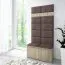 Meuble d’entrée avec assise matelassée | Rangement 8 paires de chaussures | Sonoma chêne/Dark Brown | 215 x 100 x 40 cm | 6 patères