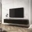Grand meuble TV bas avec trois compartiments basculants Horsham 05, Couleur : Noir - Dimensions : 30 x 175 x 32 cm (h x l x p)