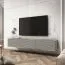 Meuble TV sobre avec trois compartiments basculants Horsham 08, Couleur : Gris - Dimensions : 30 x 175 x 32 cm (H x L x P)