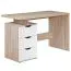 Bureau fonctionnel 120 x 53 x 76 cm | Sonoma chêne & blanc | Nombreux rangements | 3 tiroirs