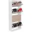 Armoire à chaussures avec 4 compartiments basculants, Couleur : Blanc / Chêne de Sonoma - dimensions : 125 x 50 x 24 cm (h x l x p), pour env. 24 paires de chaussures