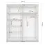 Armoire penderie à portes coulissantes 1,8 m avec miroir | Soie / Chêne | Gorski 09 | 218 x 183 x 61 cm | 2 portes | 6 compartiments